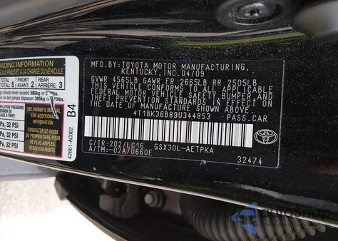 2009 Toyota Avalon Limited z USA, uszkodzony, nr VIN 4T1BK36B89U344853